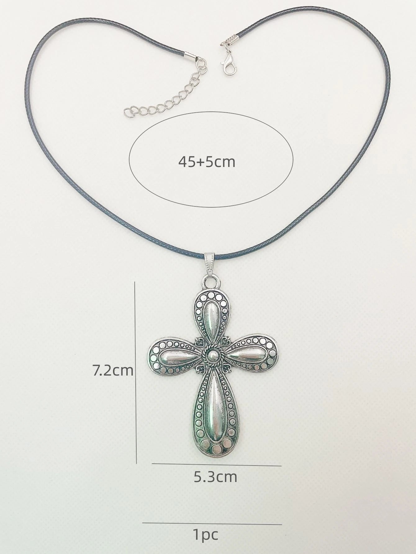 SILVER PLATED ANTIQUE CROSS NECKLACE