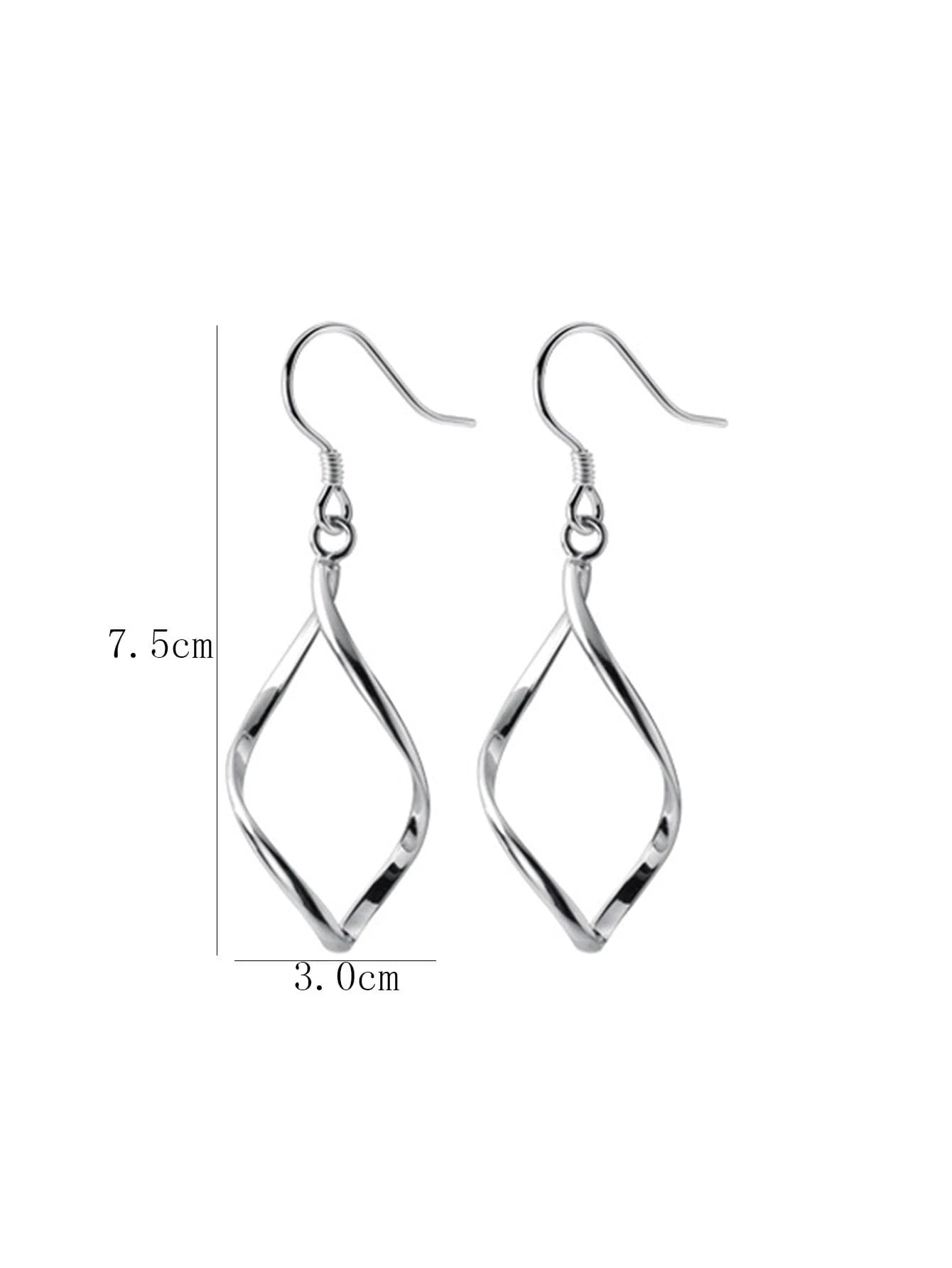 SILVER TONED SPIRAL AND WAVY AND CURVY EARRINGS