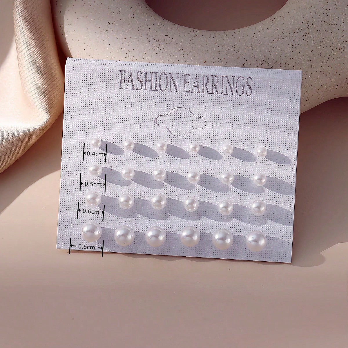 FAUX PEARL BEAD STUD EARRING SET