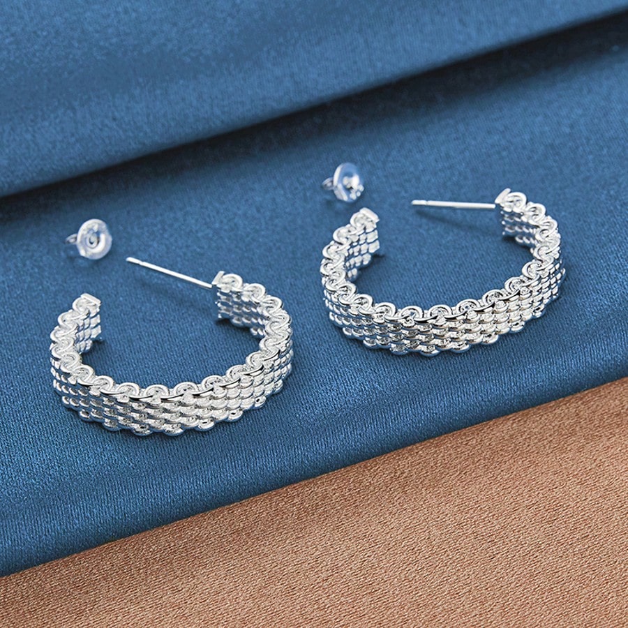 STERLING SILVER PLATED STUD EARRINGS