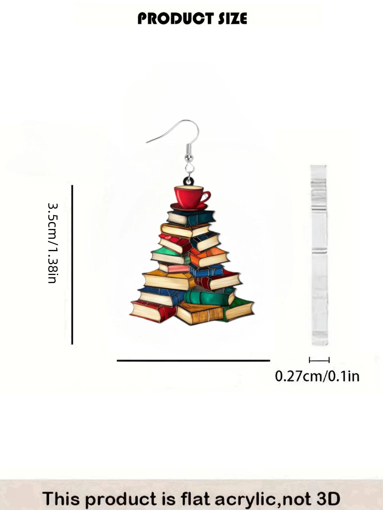 2D BOOK LOVER DANGLE EARRINGS