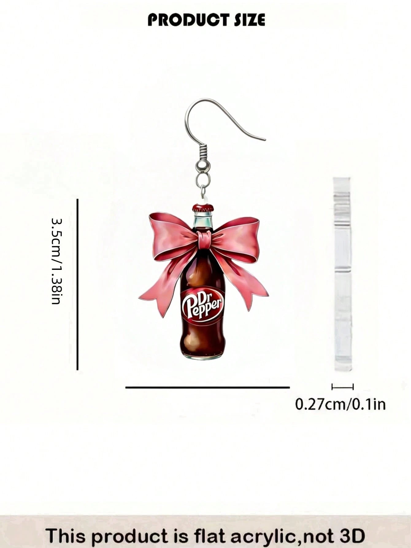 2D FLAT DR PEPPER DANGLE EARRINGS