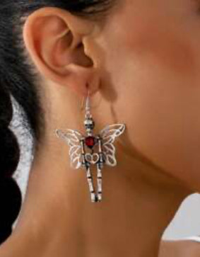 DANGLE SKELTON FAIRY EARRINGS