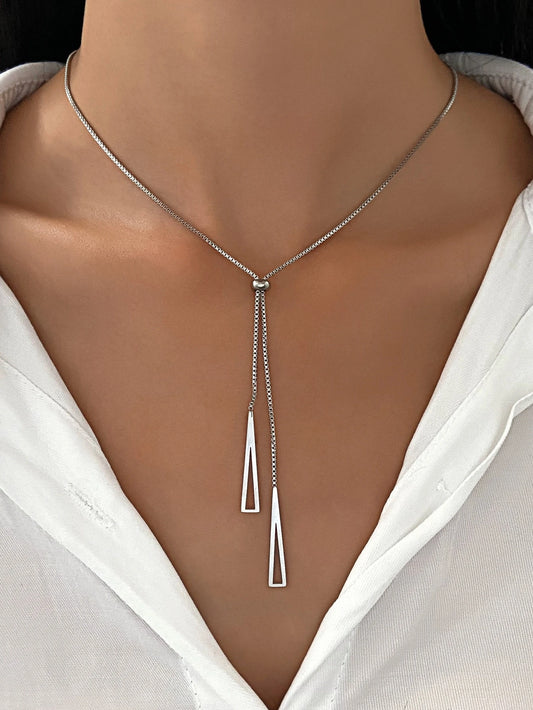 STAINLESS STEEL Y LARIAT NECKLACE