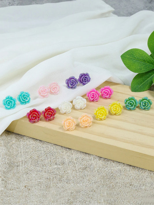 FLOWER STUD EARRINGS SET