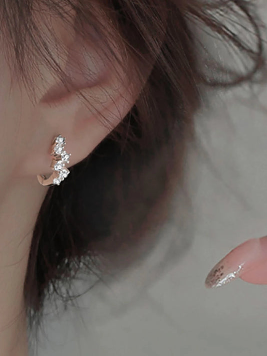 SMALL RHINESTONE HOOP EARRINGS