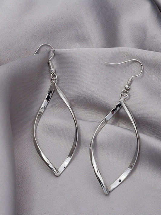SILVER TONED SPIRAL AND WAVY AND CURVY EARRINGS