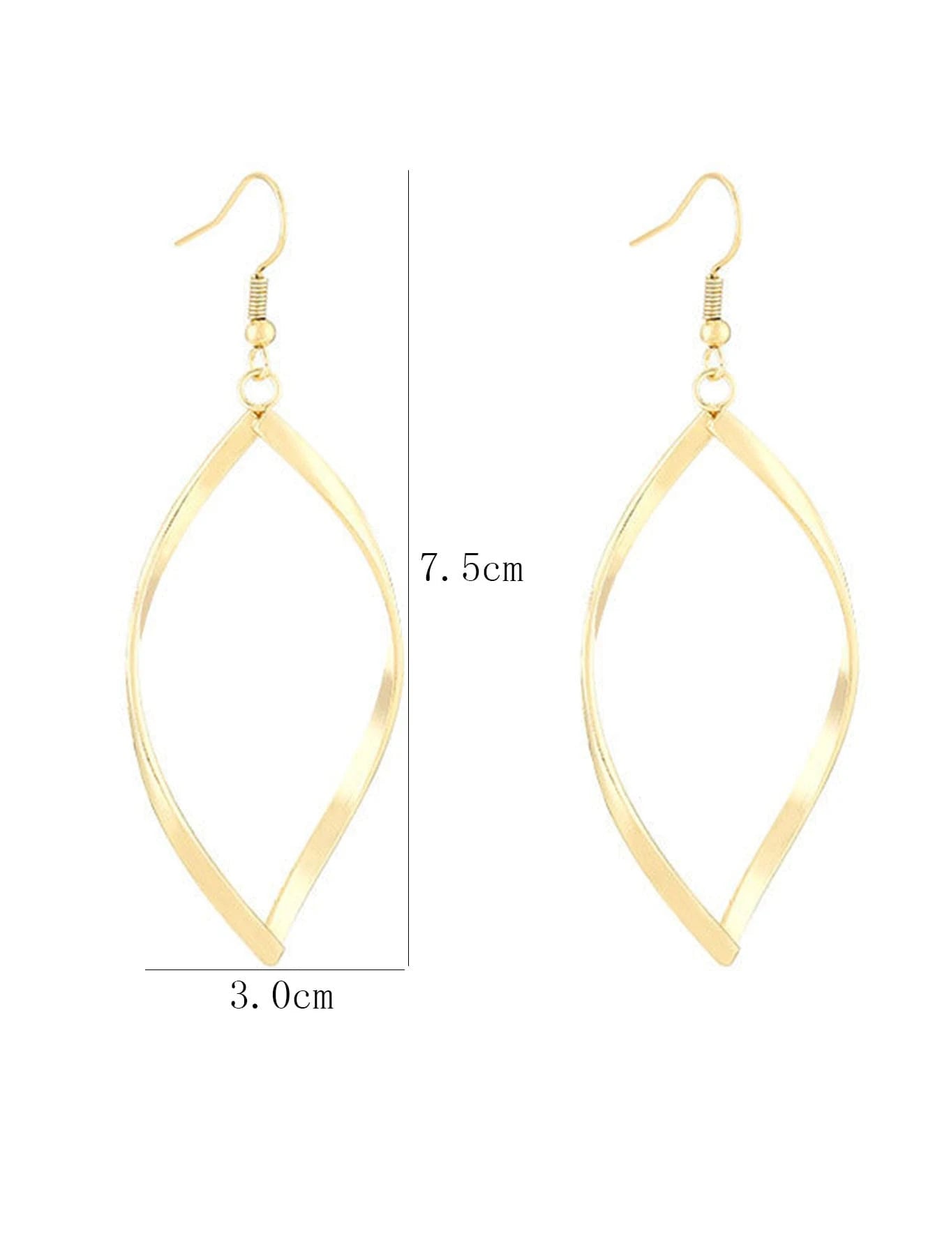 GOLD TONED SPIRAL CURVED WAVE LINE EARRINGS