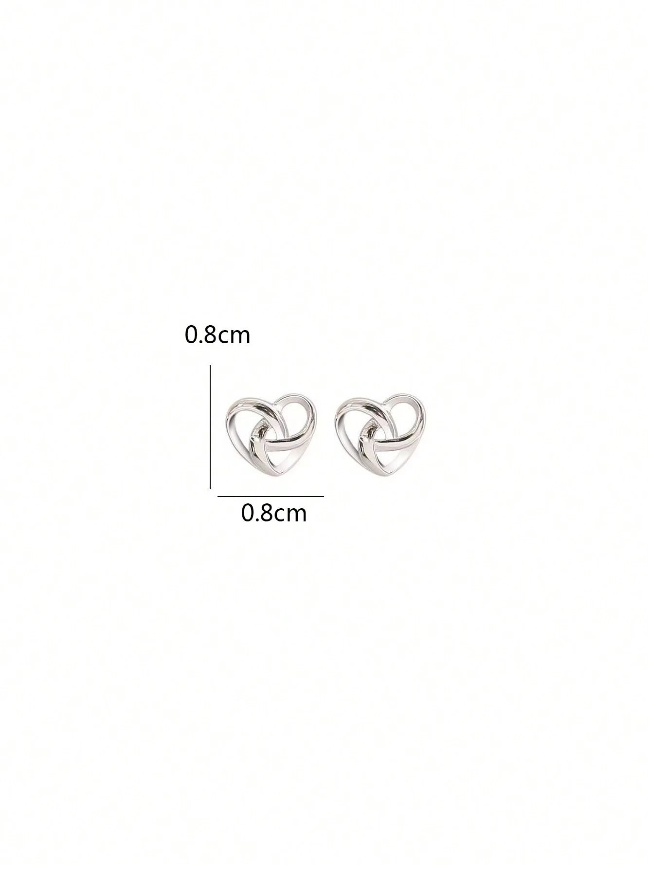 SILVER TONED INTERWOVEN SMALL HEART STUD