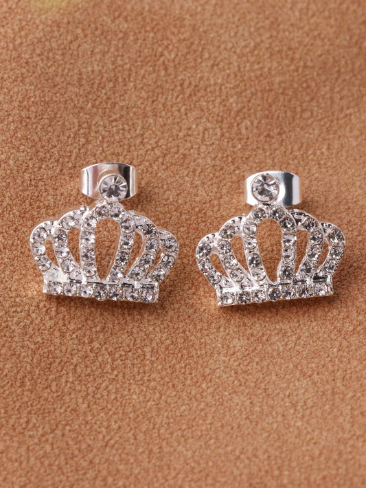 RHINESTON CROWN EARRINGS
