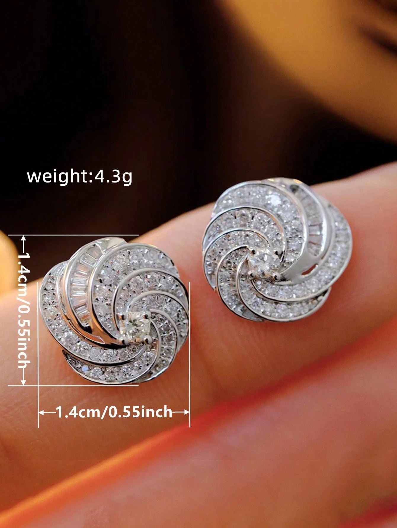 CUBIC ZIRCONIA STUD EARRINGS