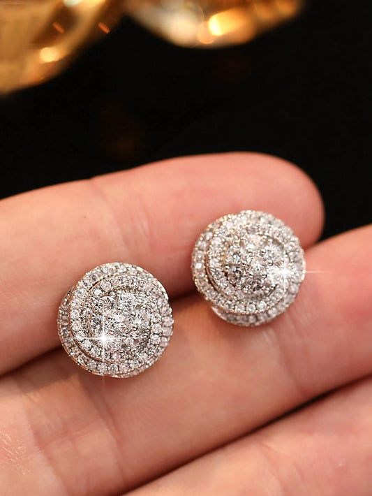 ROSE FLOWER CUBIC STUD
