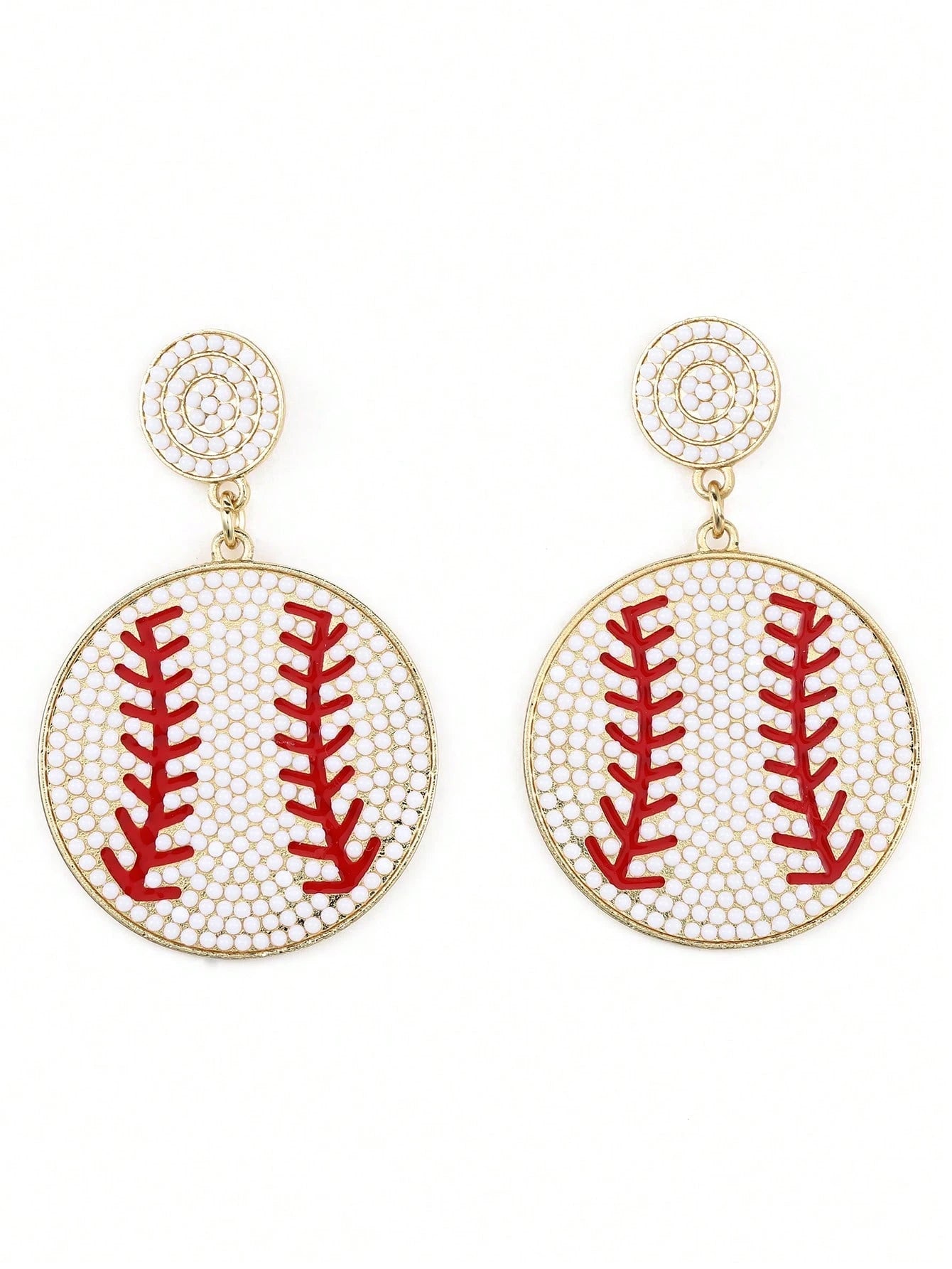 BEADED BASEBALL EARRINGS