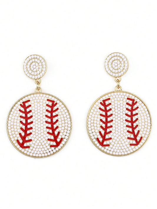 BEADED BASEBALL EARRINGS