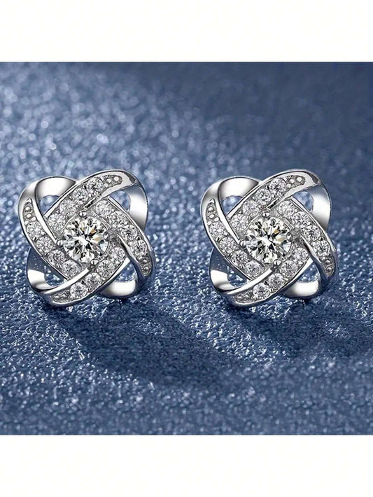 SILVER TONED STUD EARRINGS
