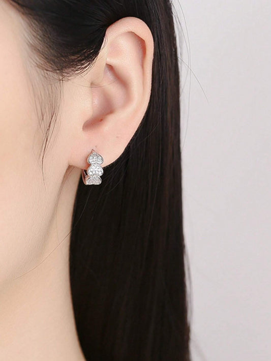 SMALL HEART HOOP EARRINGS