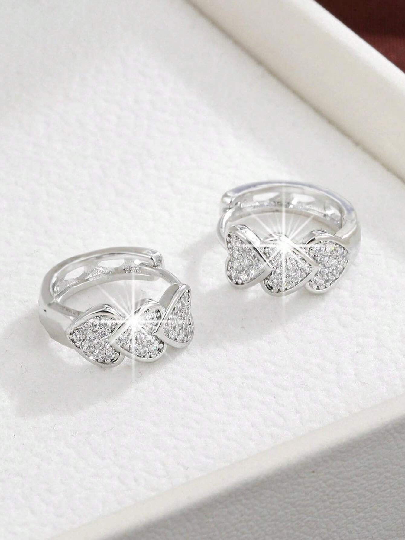 SMALL HEART HOOP EARRINGS