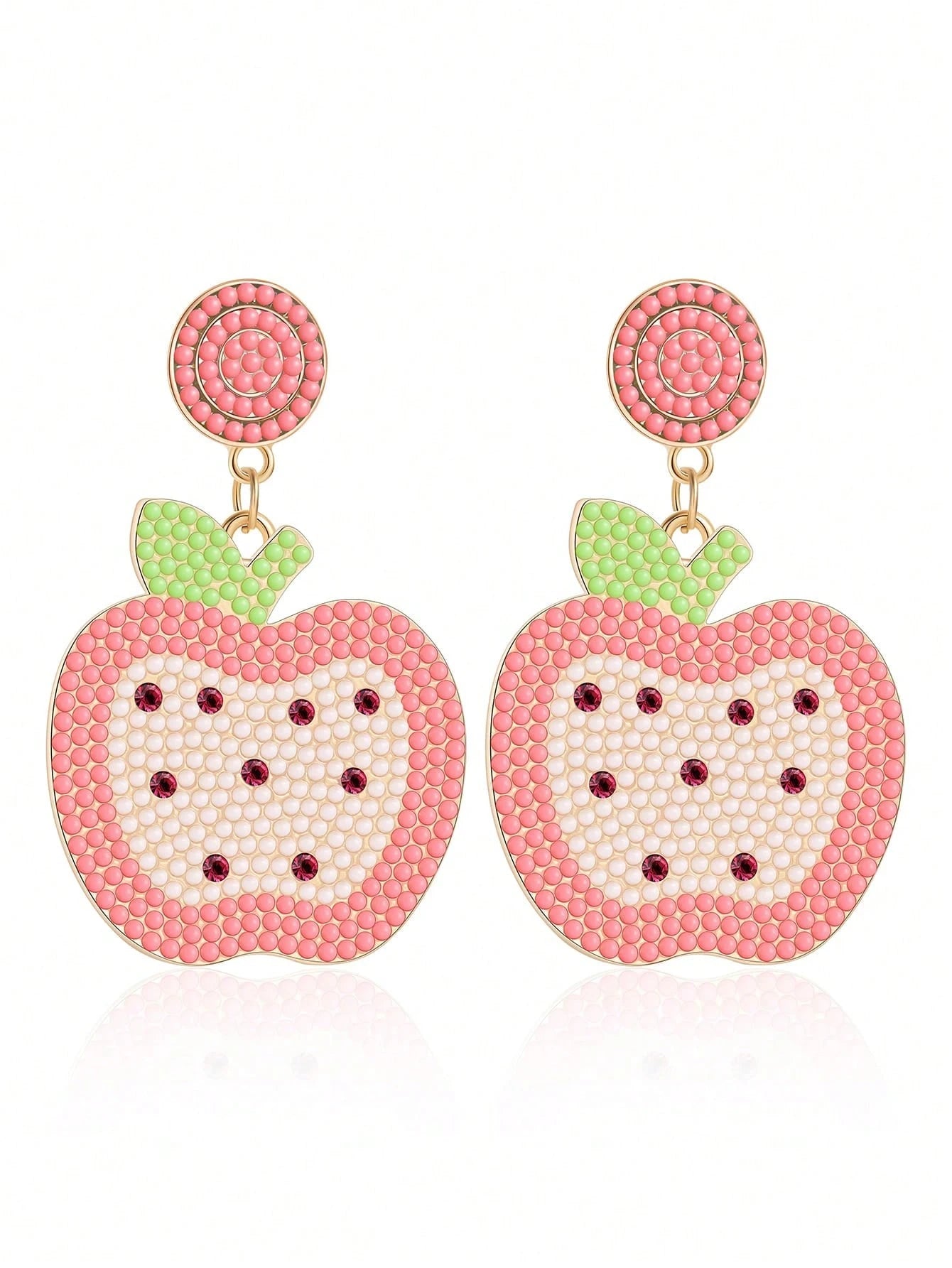 PINK APPLE EARRINGS