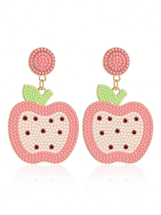 PINK APPLE EARRINGS