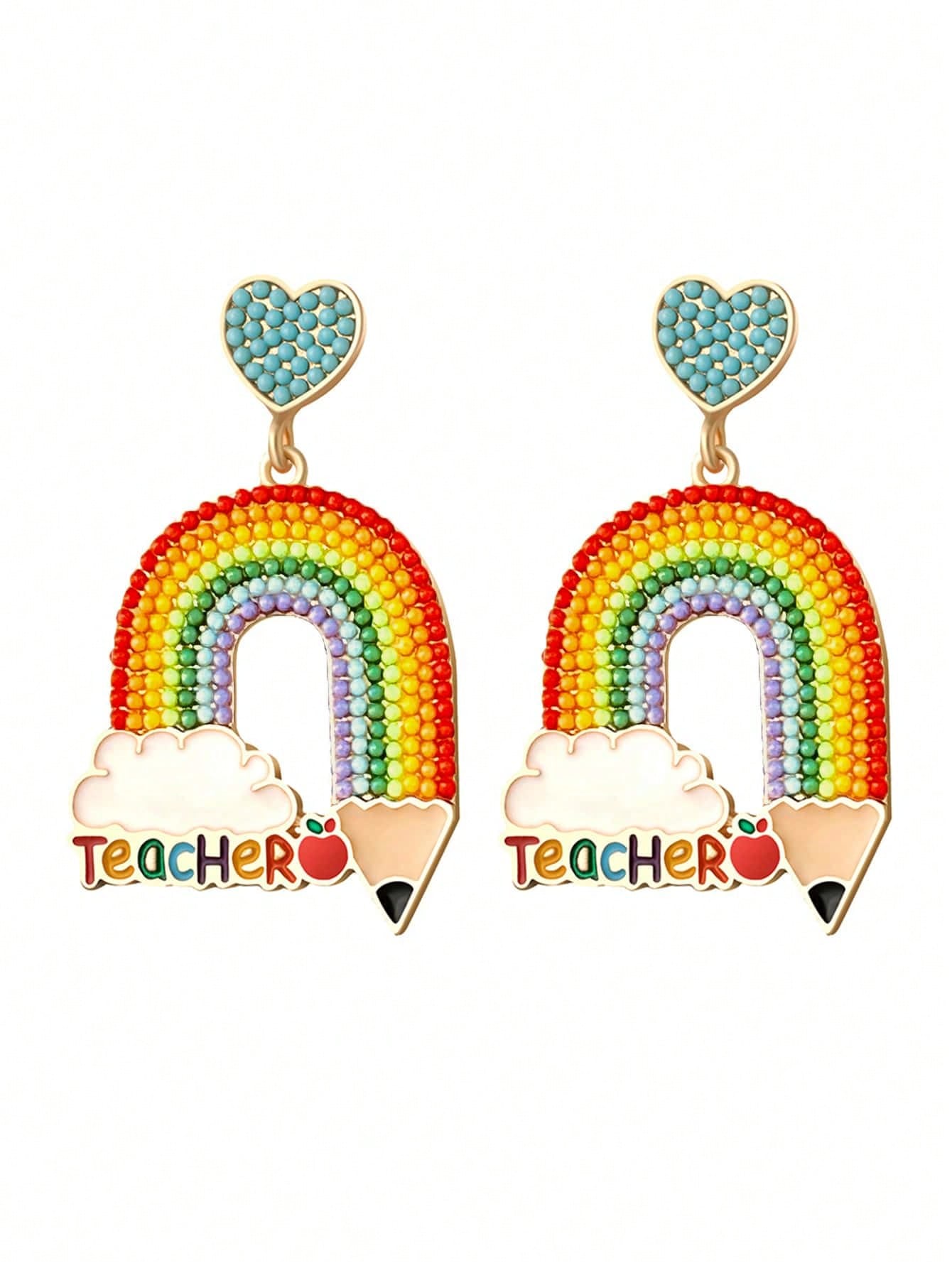 RAINBOW TEACHER EARRINGS
