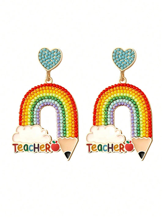 RAINBOW TEACHER EARRINGS