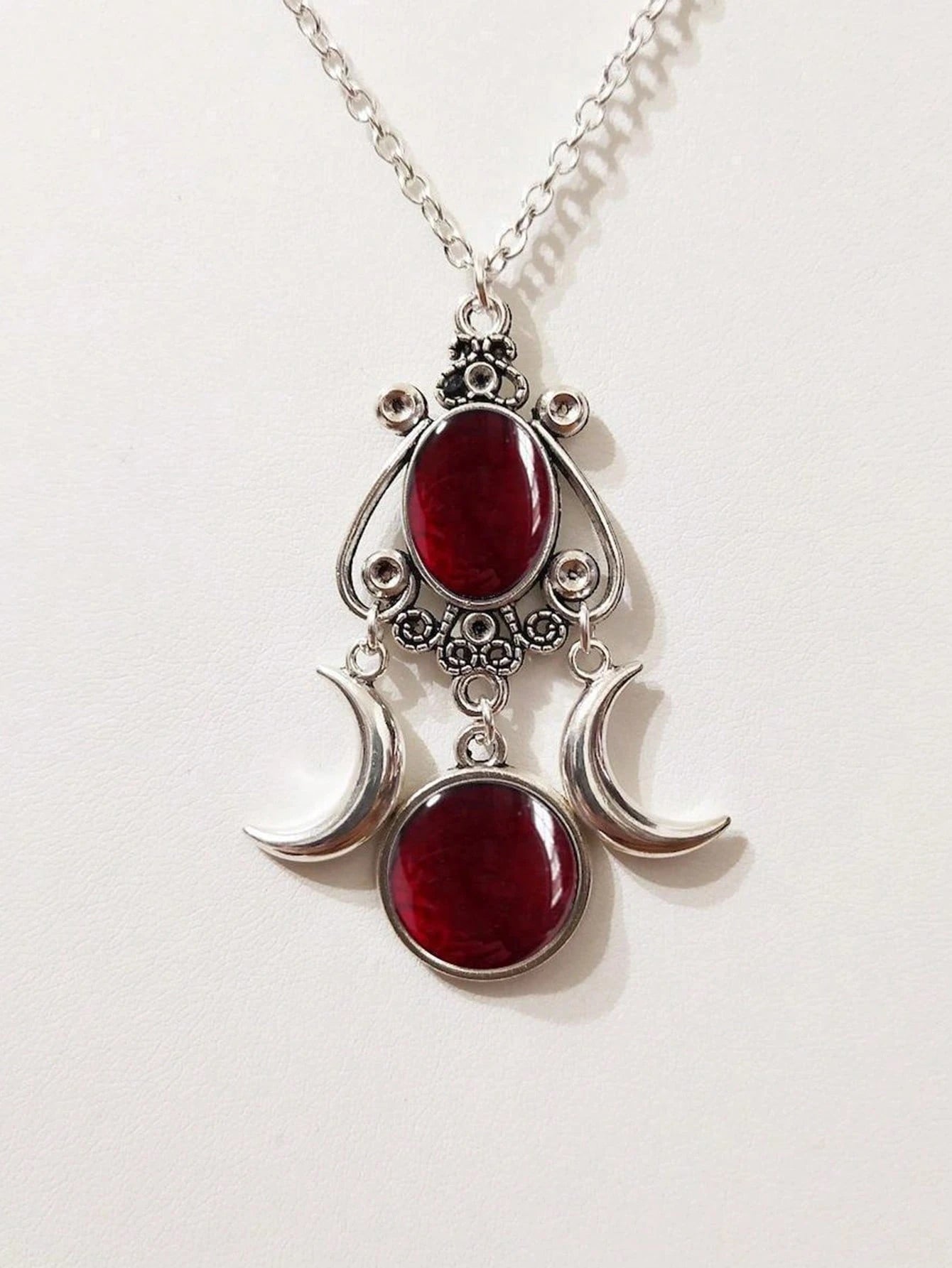 PURPLE/RED MOON GODDESS NECKLACE
