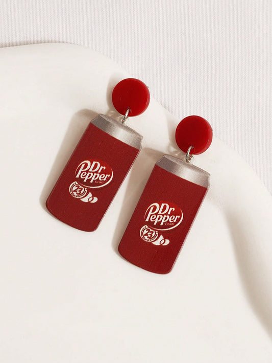 DR PEPPER DANGLE EARRINGS