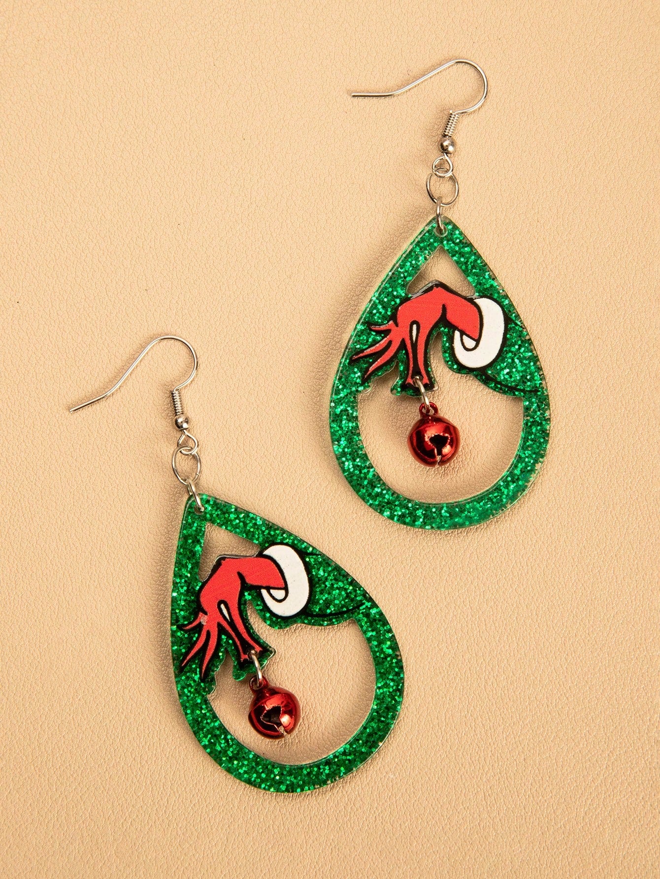 Grinch Christmas earrings