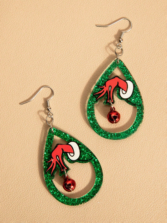 Grinch Christmas earrings