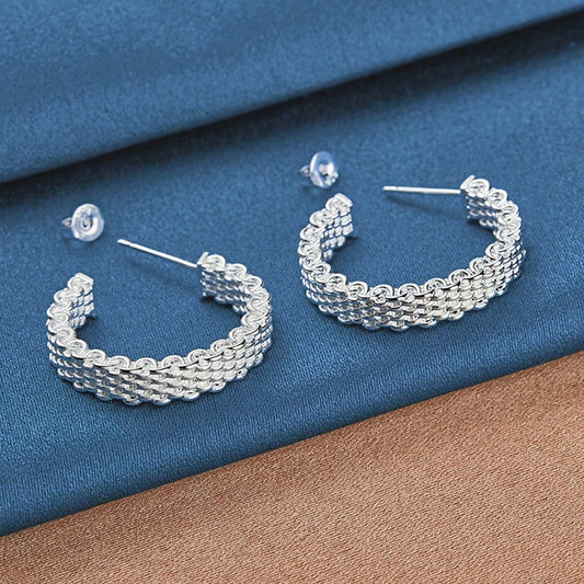 STERLING SILVER PLATED STUD EARRINGS