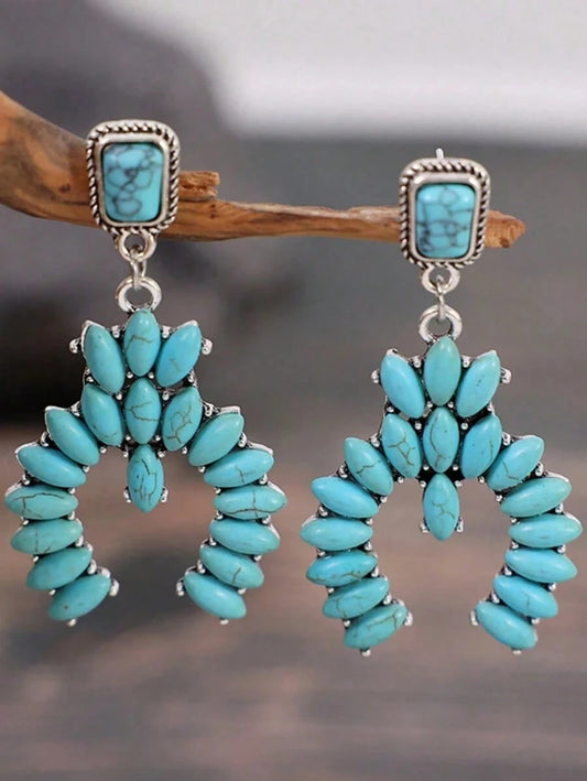 Western style Turquoise Inlay Earrings