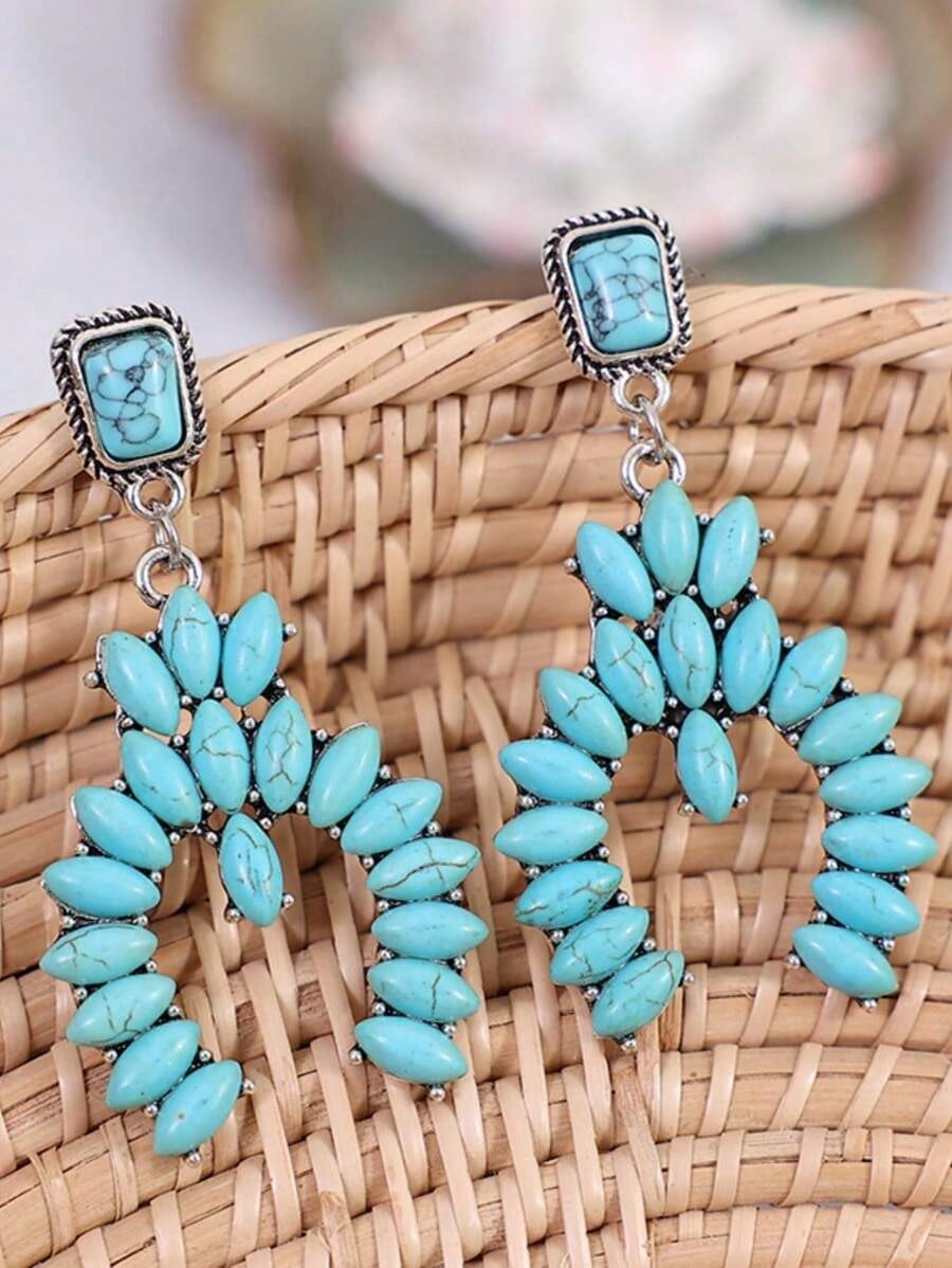 Western style Turquoise Inlay Earrings