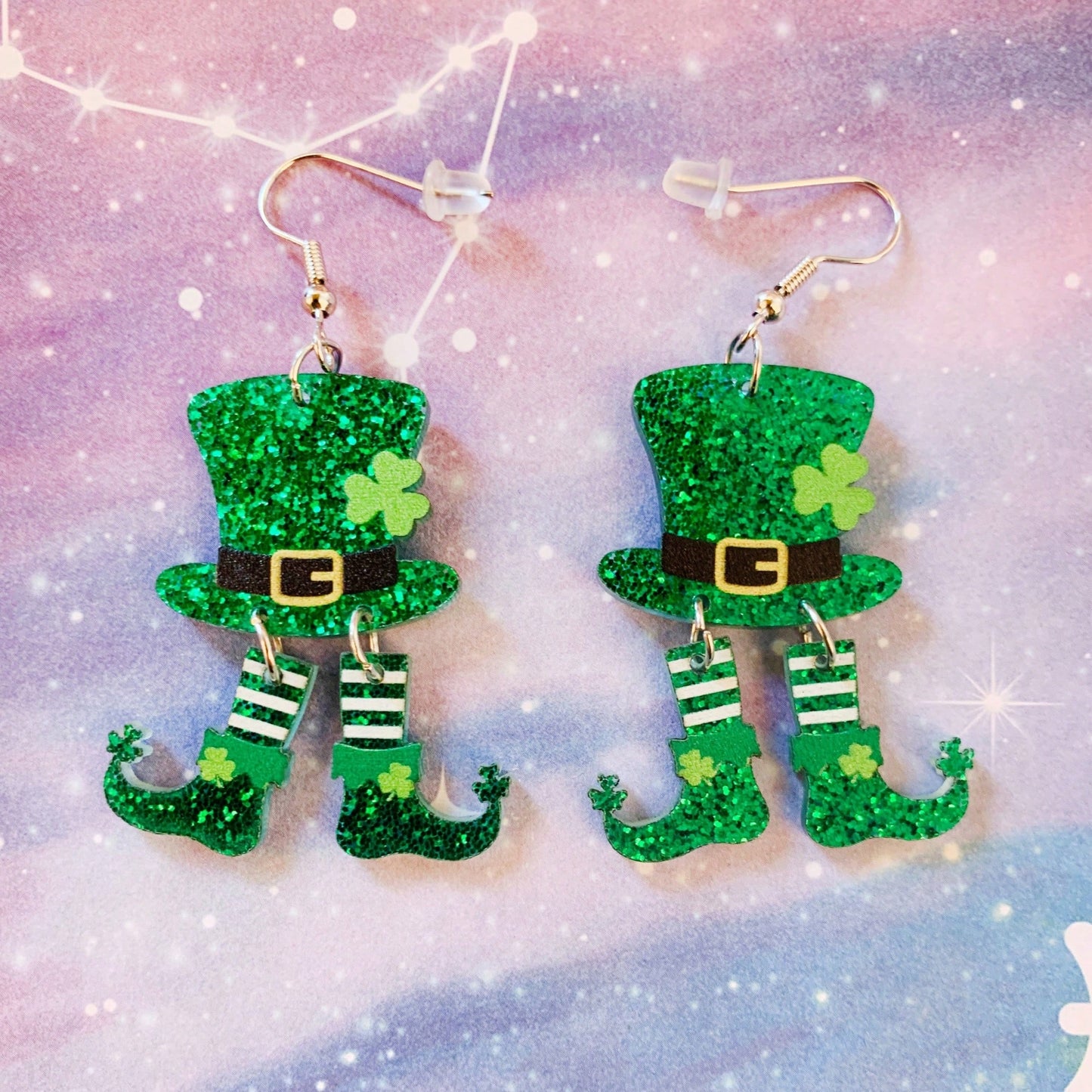 St Patrick dangle earrings