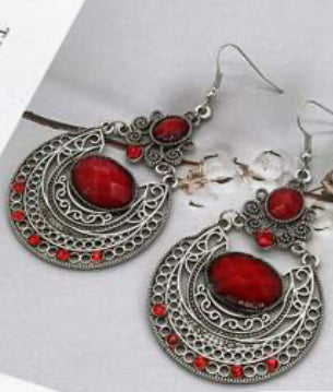 RED DANGLE EARRINGS