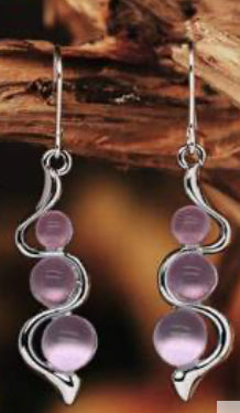 PINK/SILVER DANGLE EARRINGS