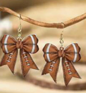 FOOTBALL BOW EARRINGS