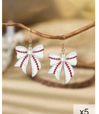 BASEBALL BOW EARRINGS