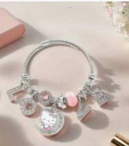 HK PINK LOVE DANGLE BRACLET