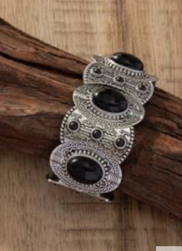 BLACK AND SILVER BRACELET