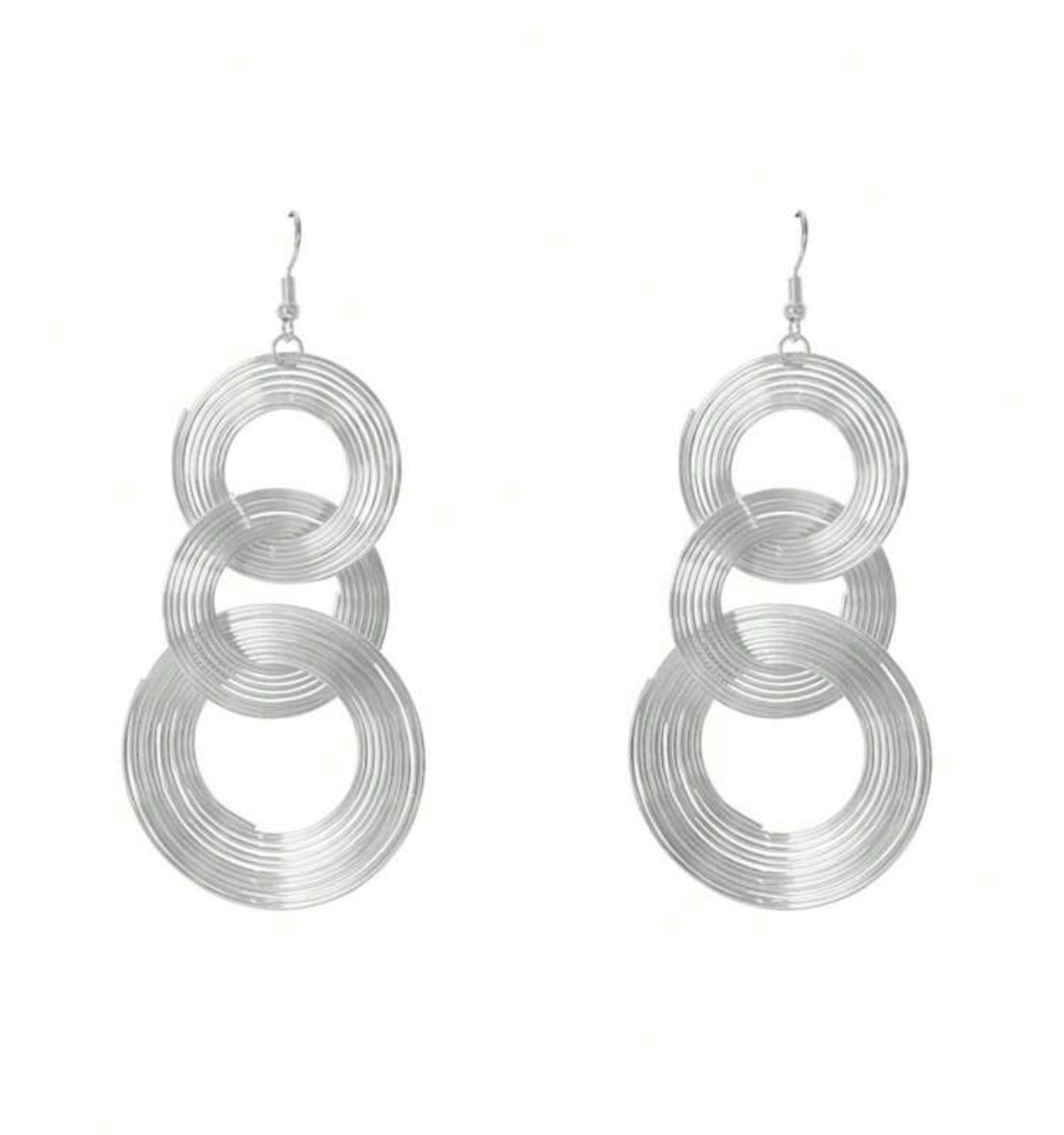 SILVER TONED DANGLE EARRINGS