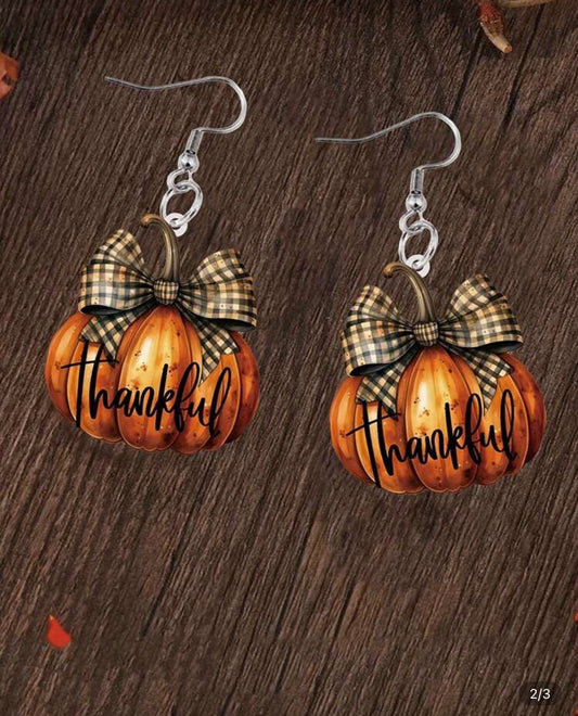 THANKFUL PUMPKIN EARRINGS