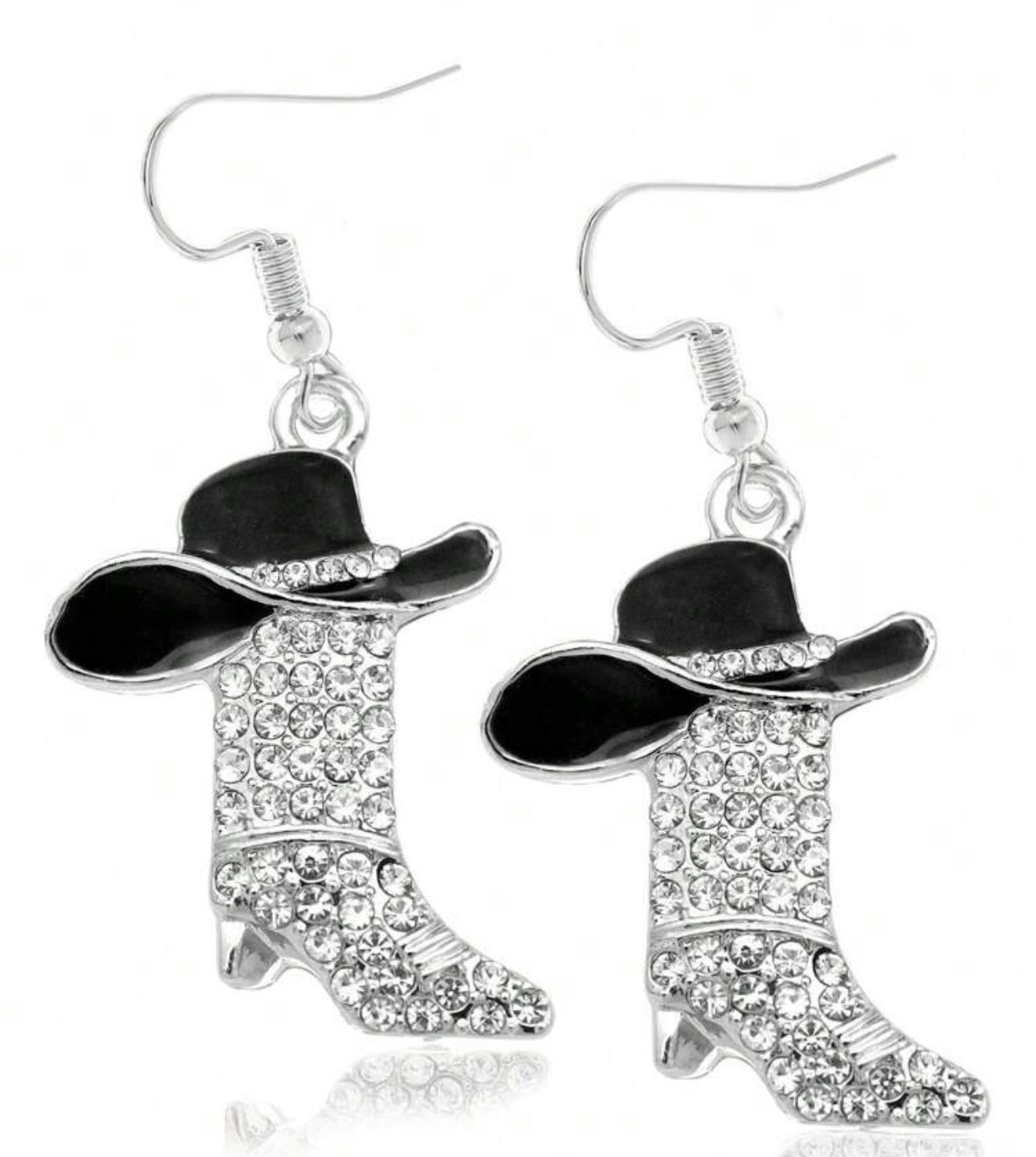 BLACK DANGLE COWBOY HAT/BOOTS