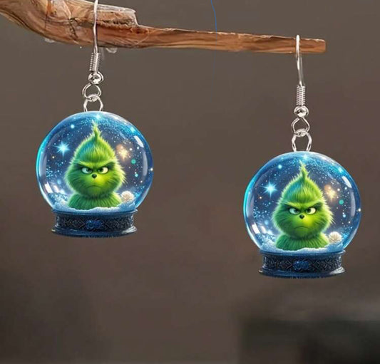 GRINCH SNOWGLOBE EARRINGS