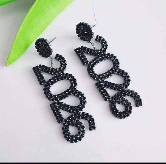 2026 BLACK  DANGLE EARRINGS