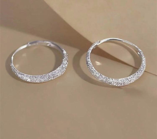 SMALL SILVER TONED HOOP EARRINGS