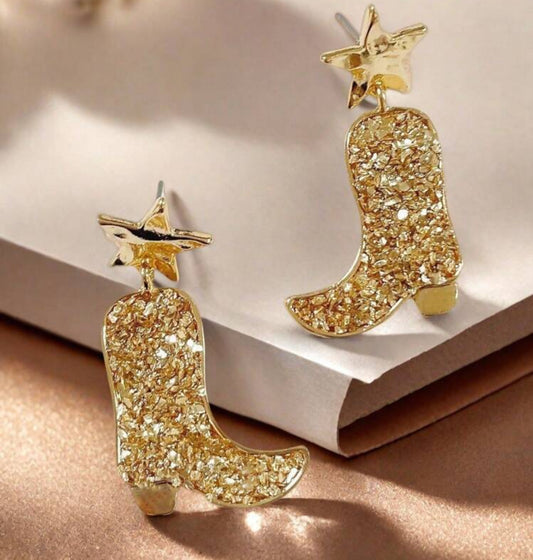 GOLD TONED COWBOY BOOTS