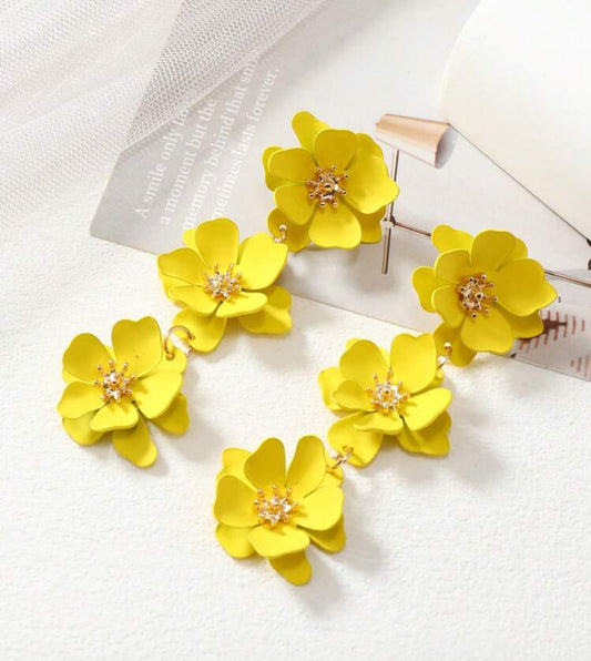 YELLOW FLOWER EARRINGS
