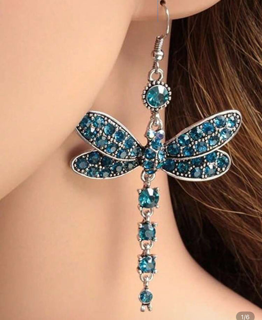 BLUE DRAGONFLY EARRINGS