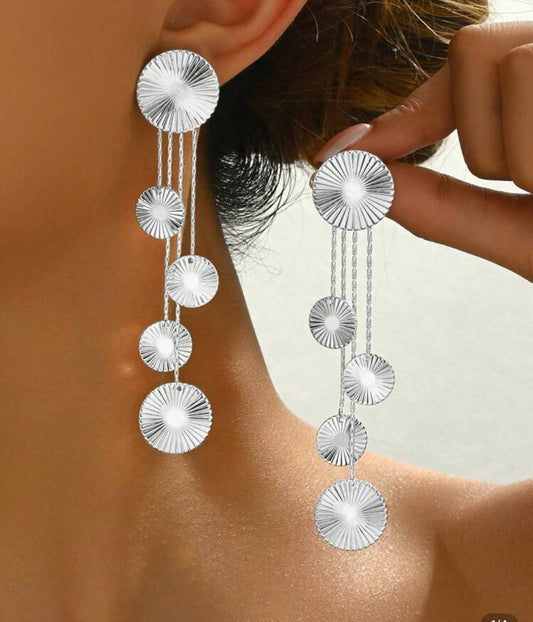 SILVER TONED DANGLE EARRINGS