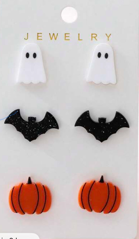 3 PCS STUD HALLOWEEN EARRRINGS